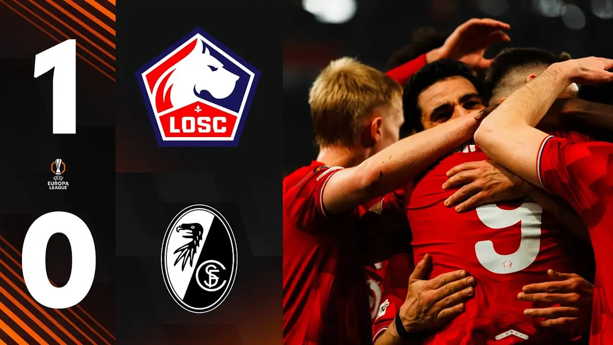 Lille - Fribourg résumé vidéo du match. Victoire du LOSC (1-0) qui va en barrages.