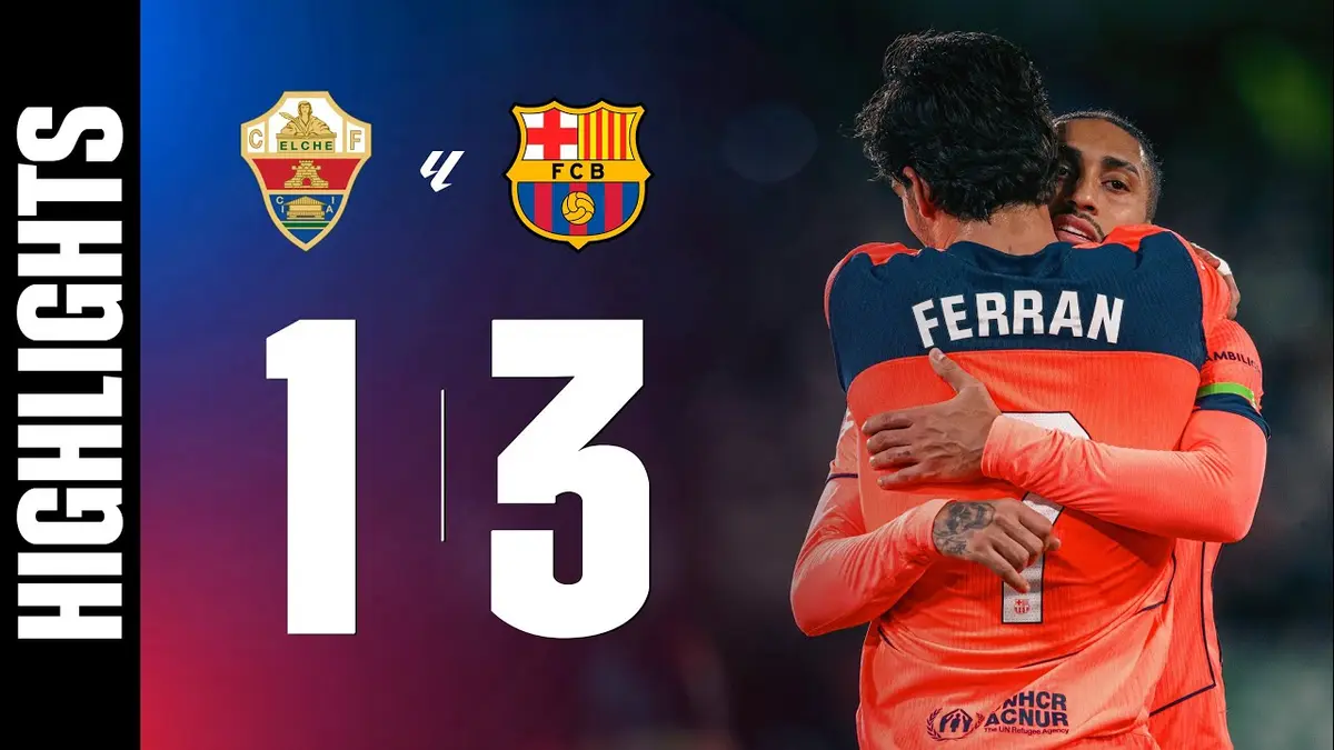 Elche - Barcelone résumé vidéo du match. Victoire du Barça (1-3).