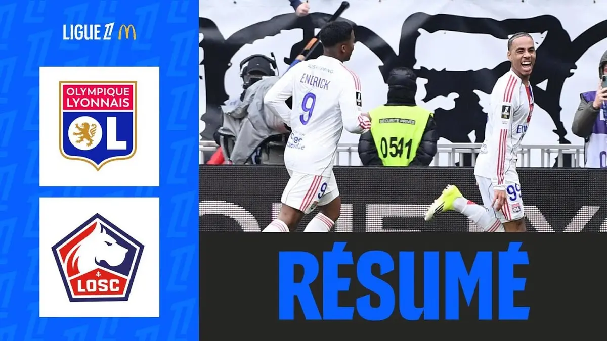Lyon - Lille résumé vidéo du match. Victoire de l'OL (1 - 0)