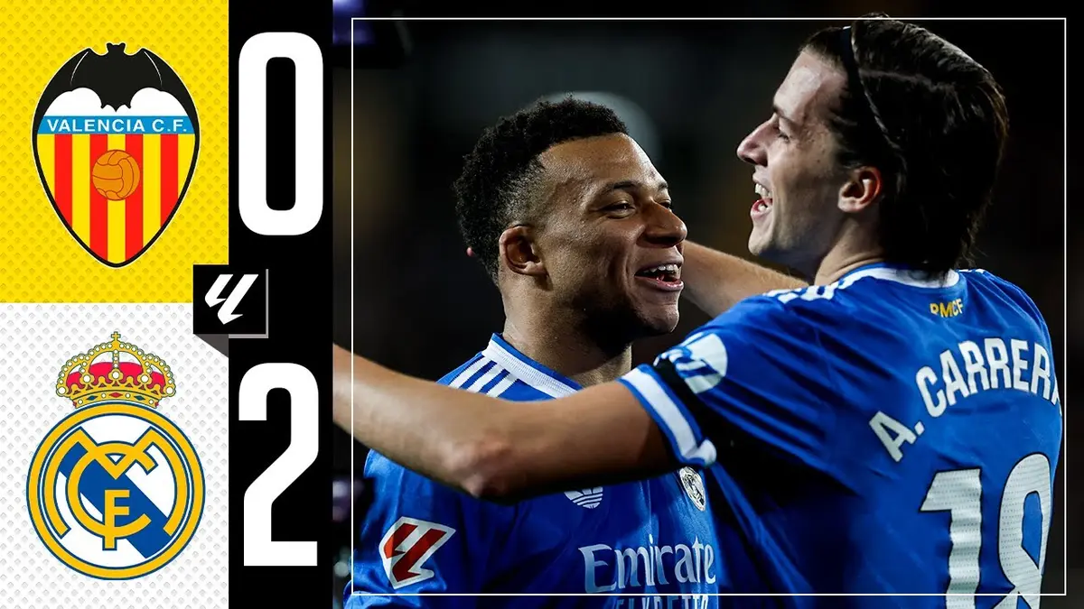 Valence - Real Madrid résumé vidéo du match. Victoire du Real (0 - 2)