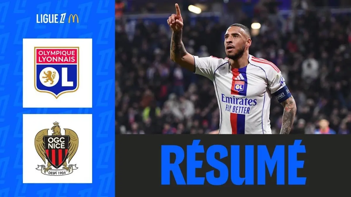 Lyon - Nice résumé vidéo du match de Ligue 1. Victoire de l'OL (2 - 0)