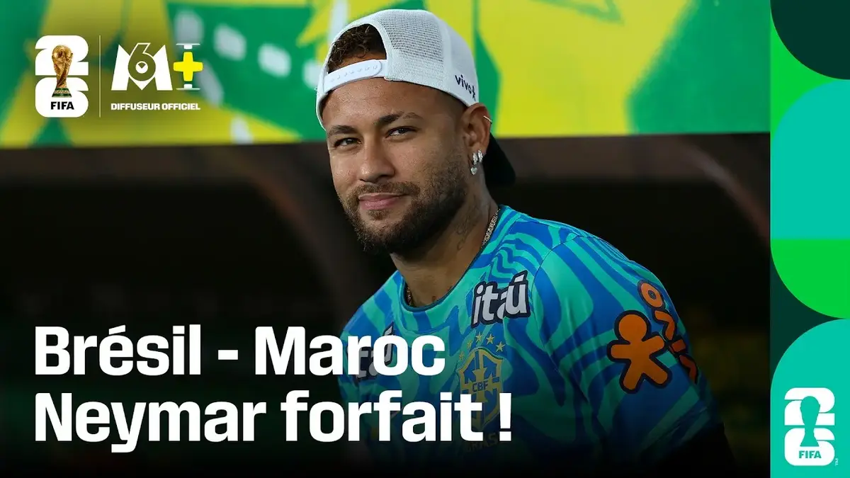 Neymar forfait pour le premier match du Brésil contre le Maroc en Coupe du Monde