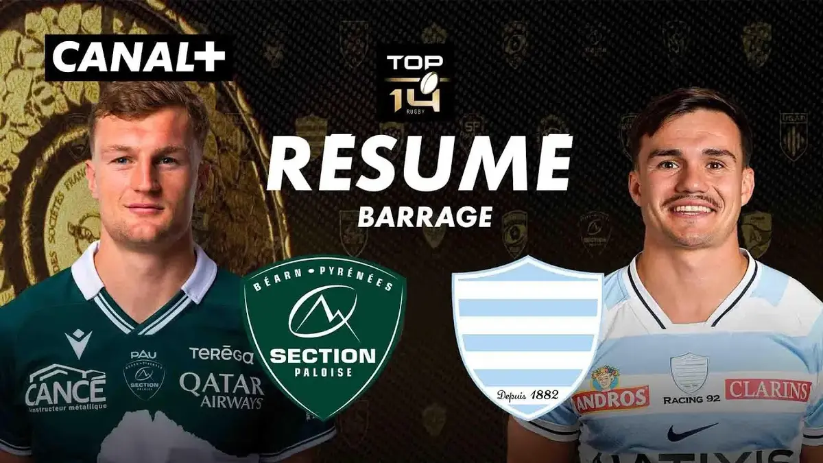 Pau - Racing 92 : résumé vidéo du match de barrage de Top 14 (13 juin 2026)