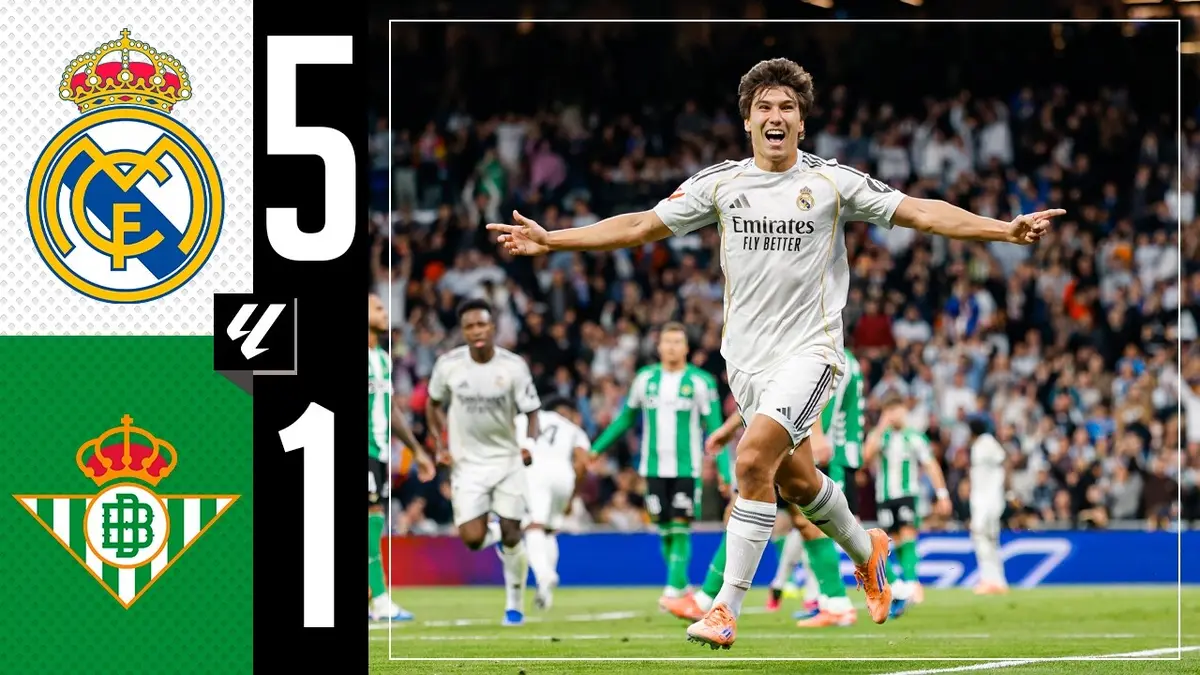 Real Madrid - Betis résumé vidéo du match. Victoire du Real (5 - 1)