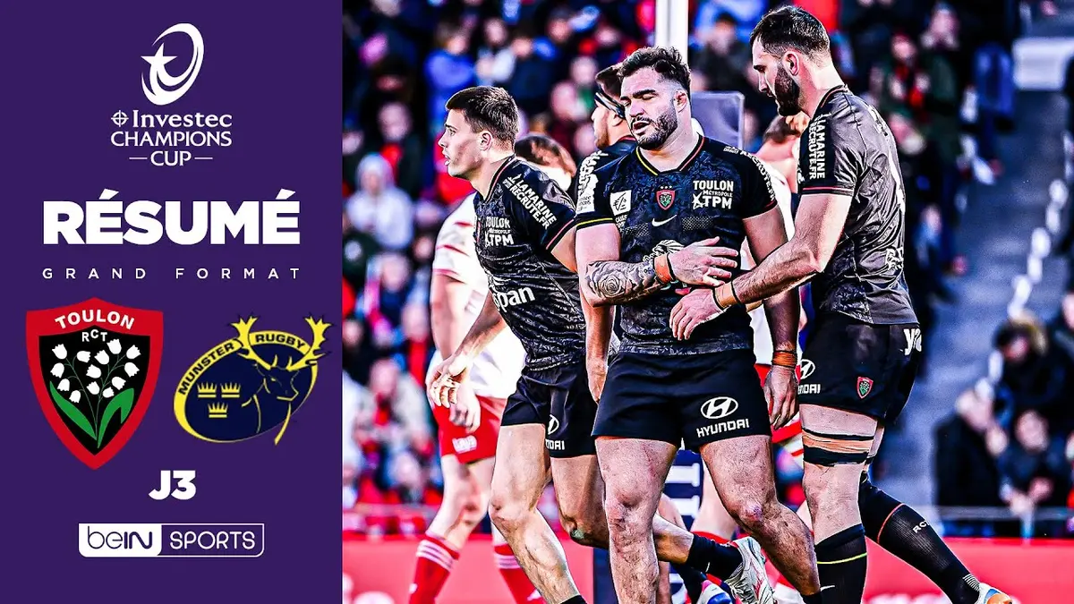 Toulon - Munster résumé vidéo du match. Victoire du RCT au bout du suspense (27-25).